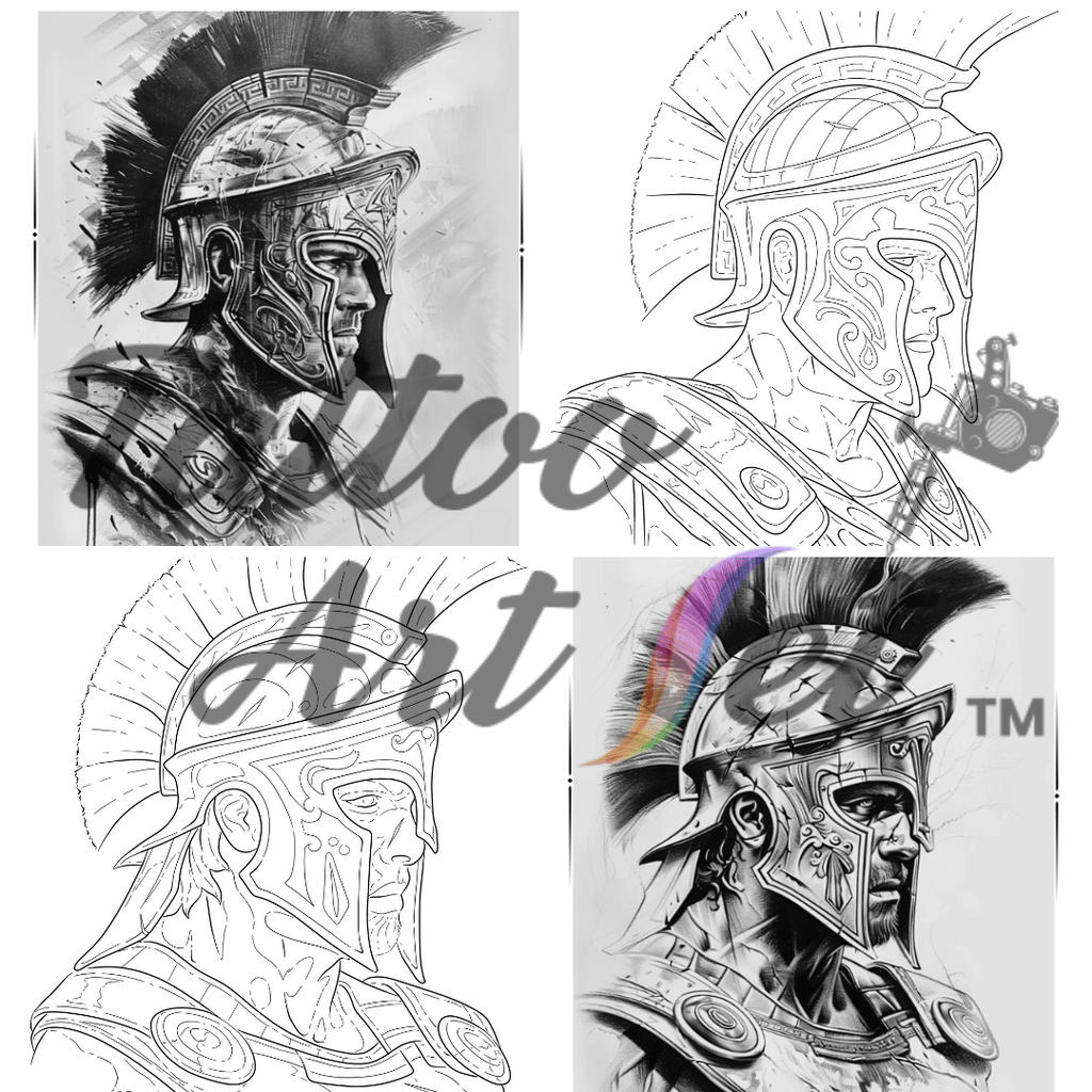 Spartan Warrior Tattoo Stencil Reference Kit - Professional Artist Tool