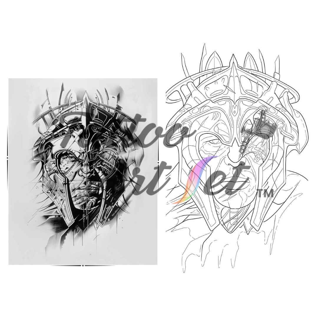 Spartan Warrior Tattoo Stencil Reference Kit - Professional Artist Tool