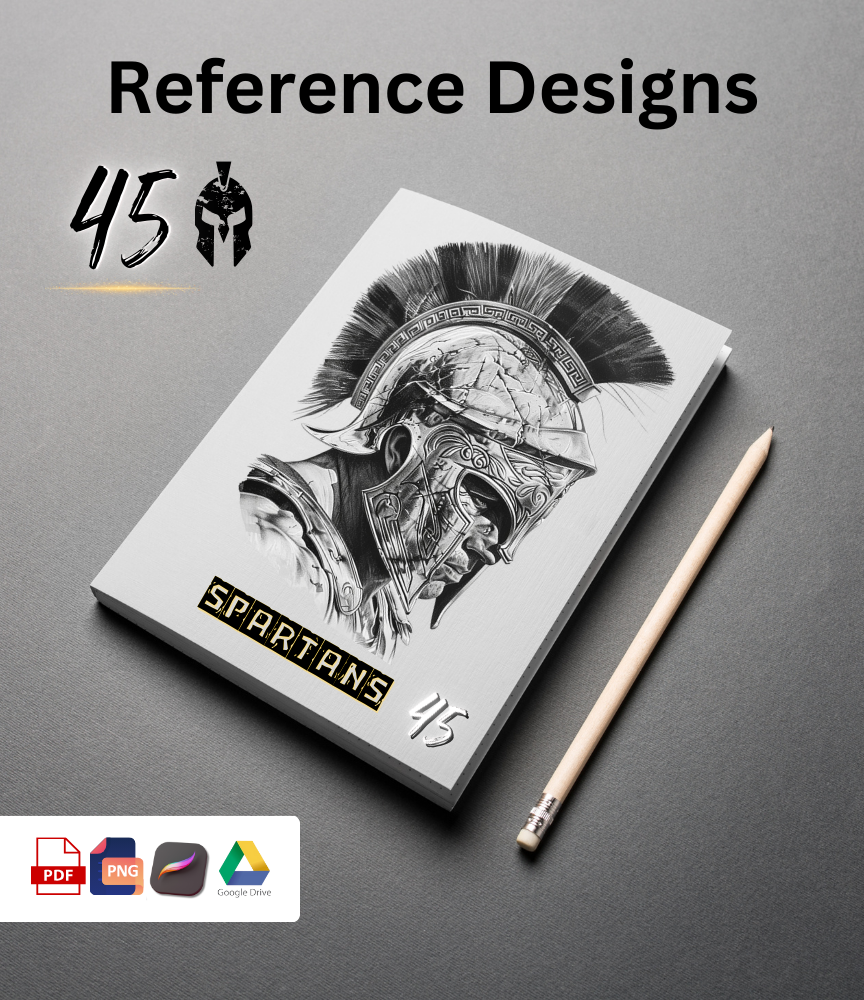 Spartan Warrior Tattoo Stencil Reference Kit - Professional Artist Tool